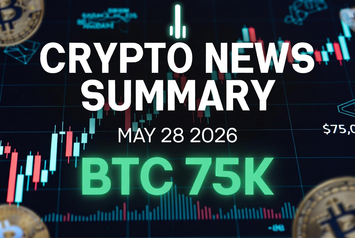 2026年5月28日 仮想通貨ニュースまとめ｜BTC $75,000台で軟調、DTCCがStellar連携でXLM注目