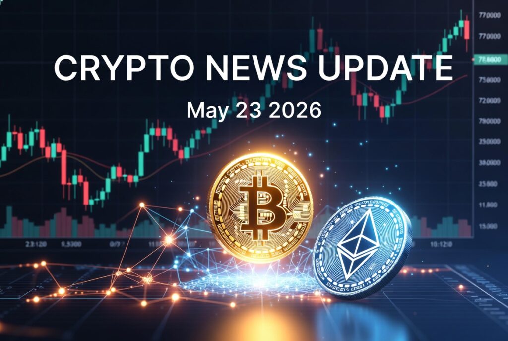 2026年5月23日 仮想通貨ニュースまとめ｜ビットコイン77,000ドル台横ばい、SpaceXが1.87万BTC保有