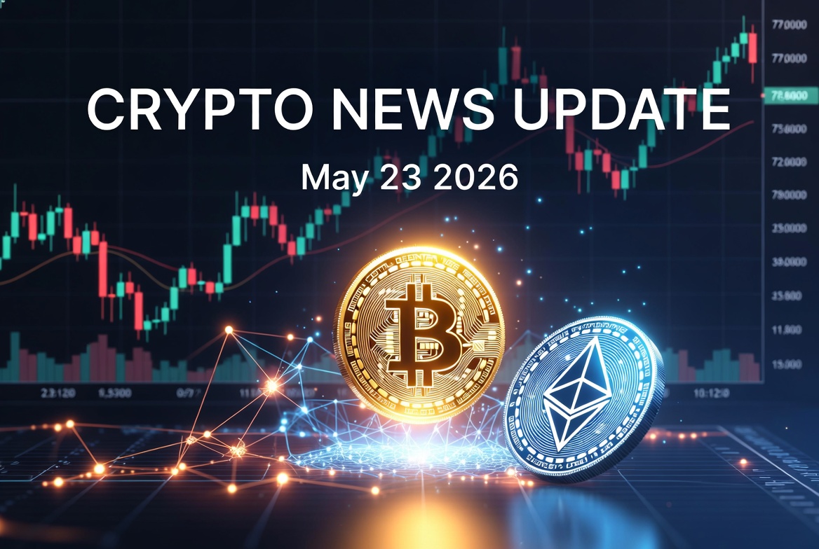 2026年5月23日 仮想通貨ニュースまとめ｜ビットコイン77,000ドル台横ばい、SpaceXが1.87万BTC保有