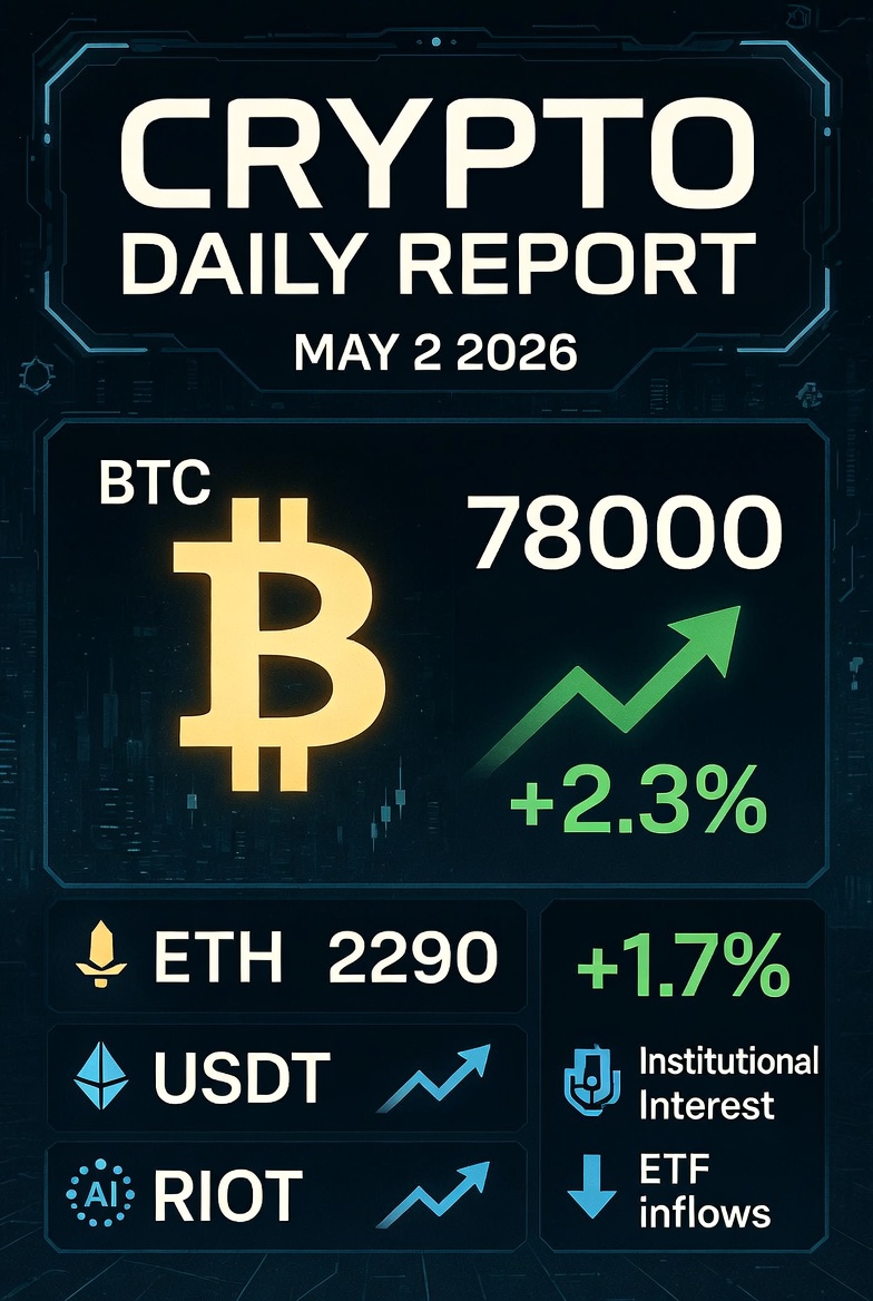 2026年5月2日 暗号資産デイリーレポート：BTC78k回復、機関投資加速とTether強固なファンダメンタルズ