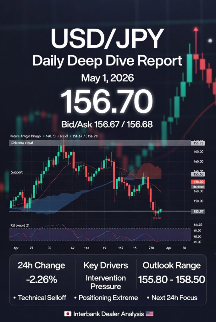 【ドル円 2026年5月1日】介入急落後の相場予想｜156円台でレンジ継続か154円割れか徹底分析
