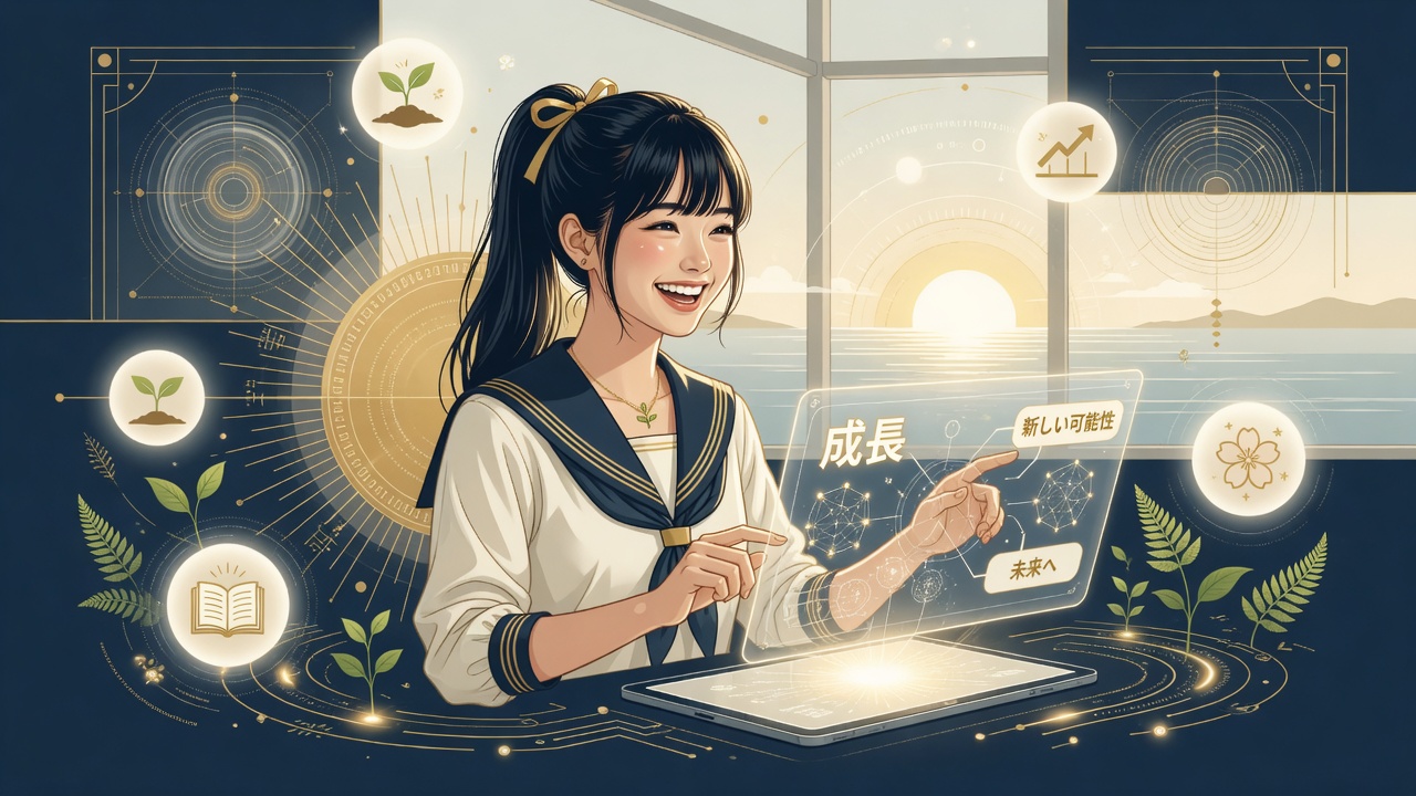 前向きにアップデートする女性のイメージ