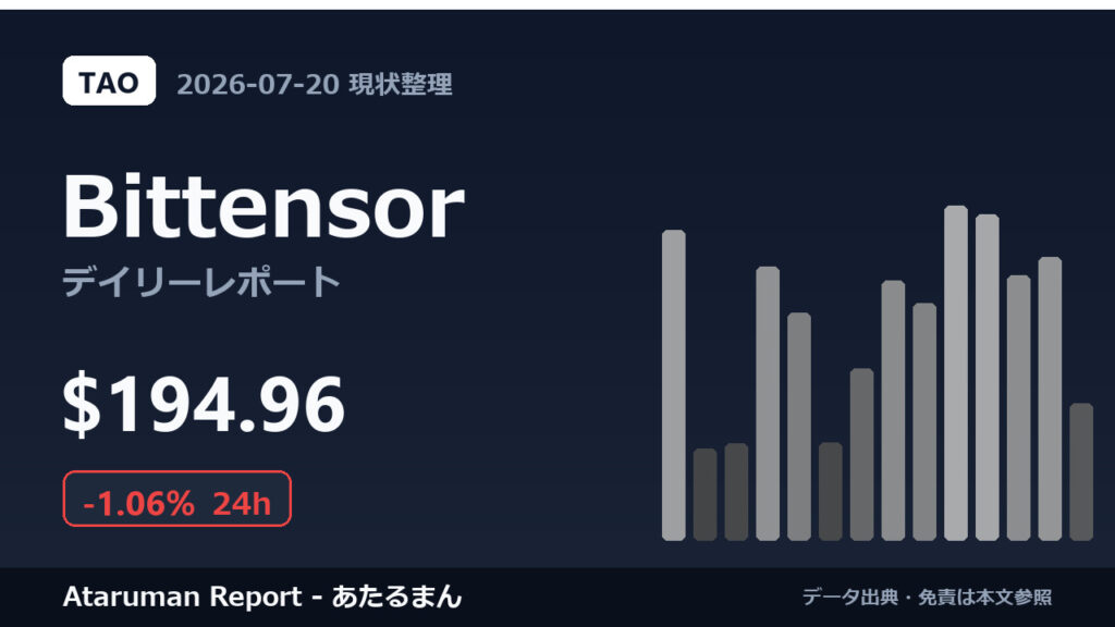 Bittensor 7/20 現状整理