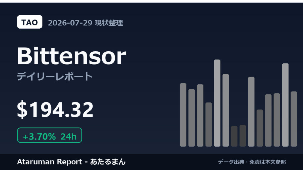 Bittensor 7/29 現状整理