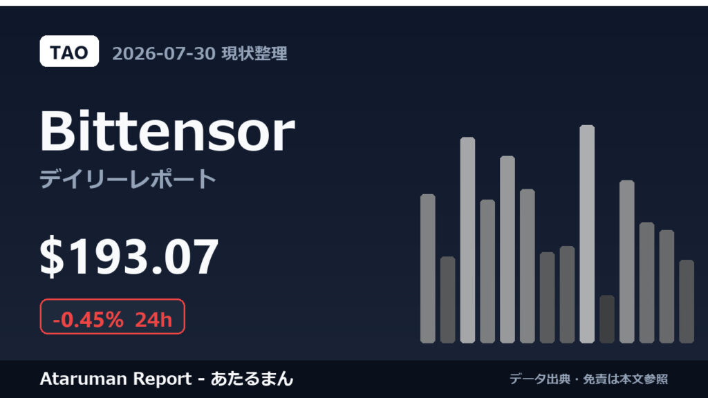 Bittensor 7/30 現状整理
