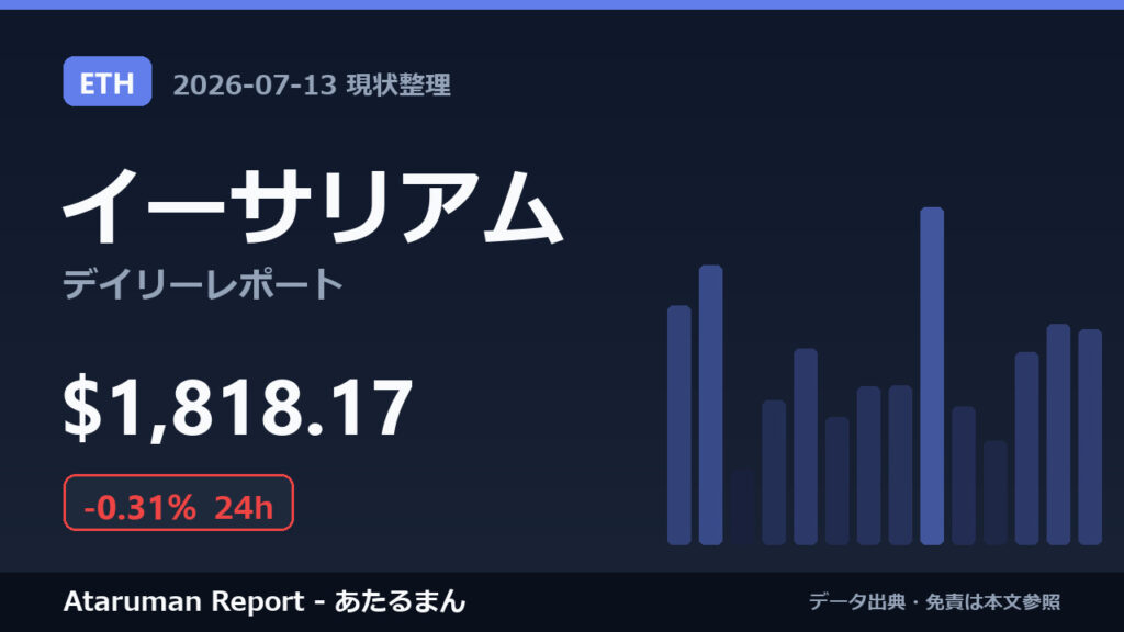 イーサリアム 7/13 現状整理