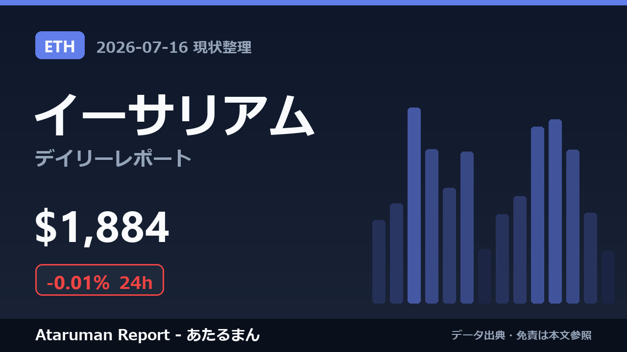 イーサリアム 7/16 現状整理