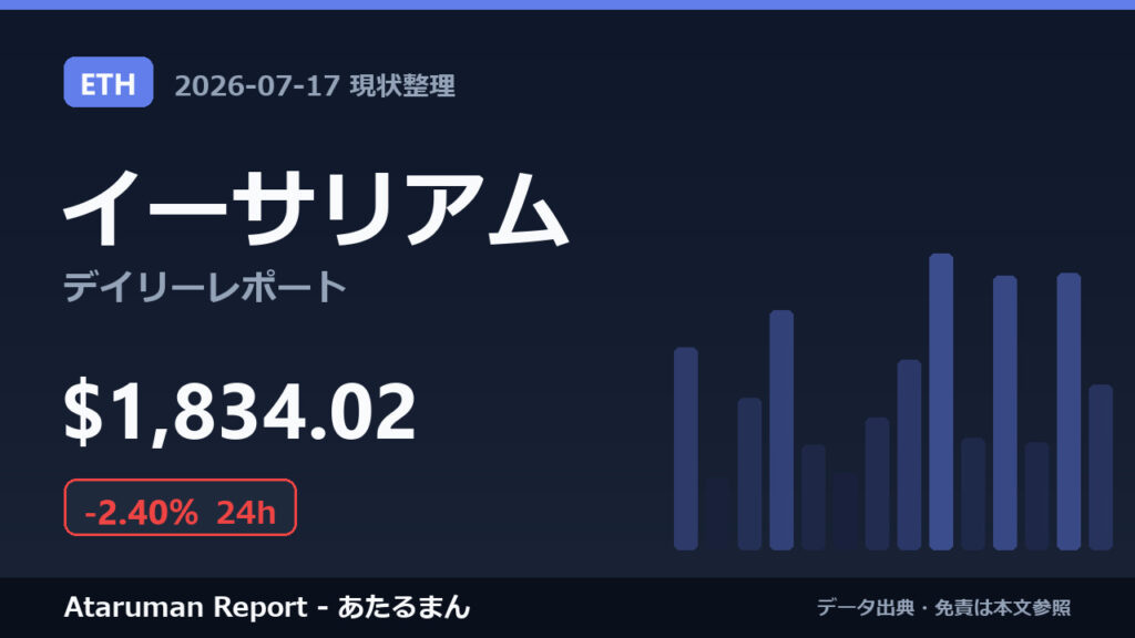 イーサリアム 7/17 現状整理