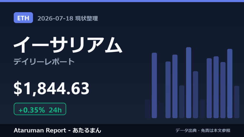 イーサリアム 7/18 現状整理