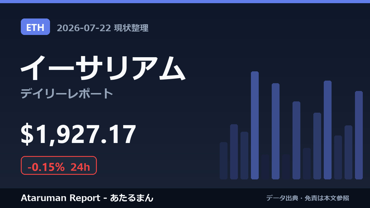 イーサリアム 7/22 現状整理
