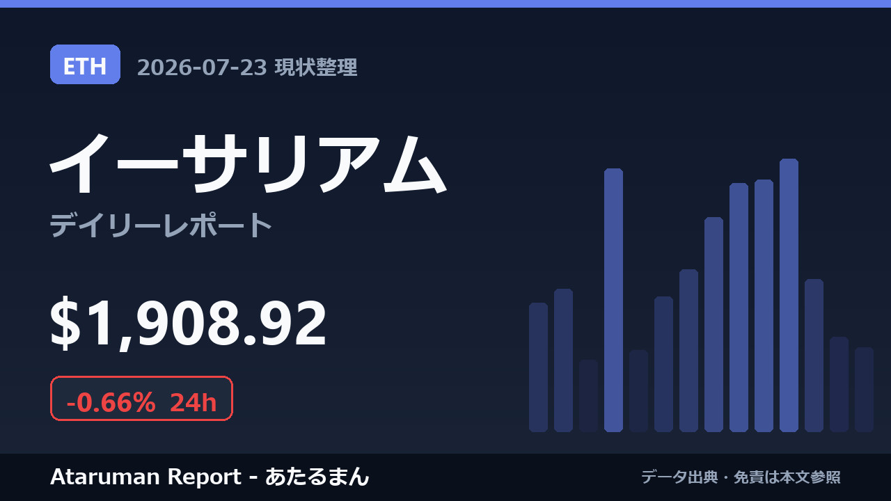 イーサリアム 7/23 現状整理