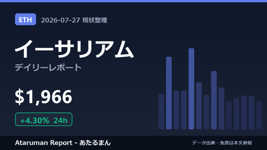 イーサリアム 7/27 現状整理