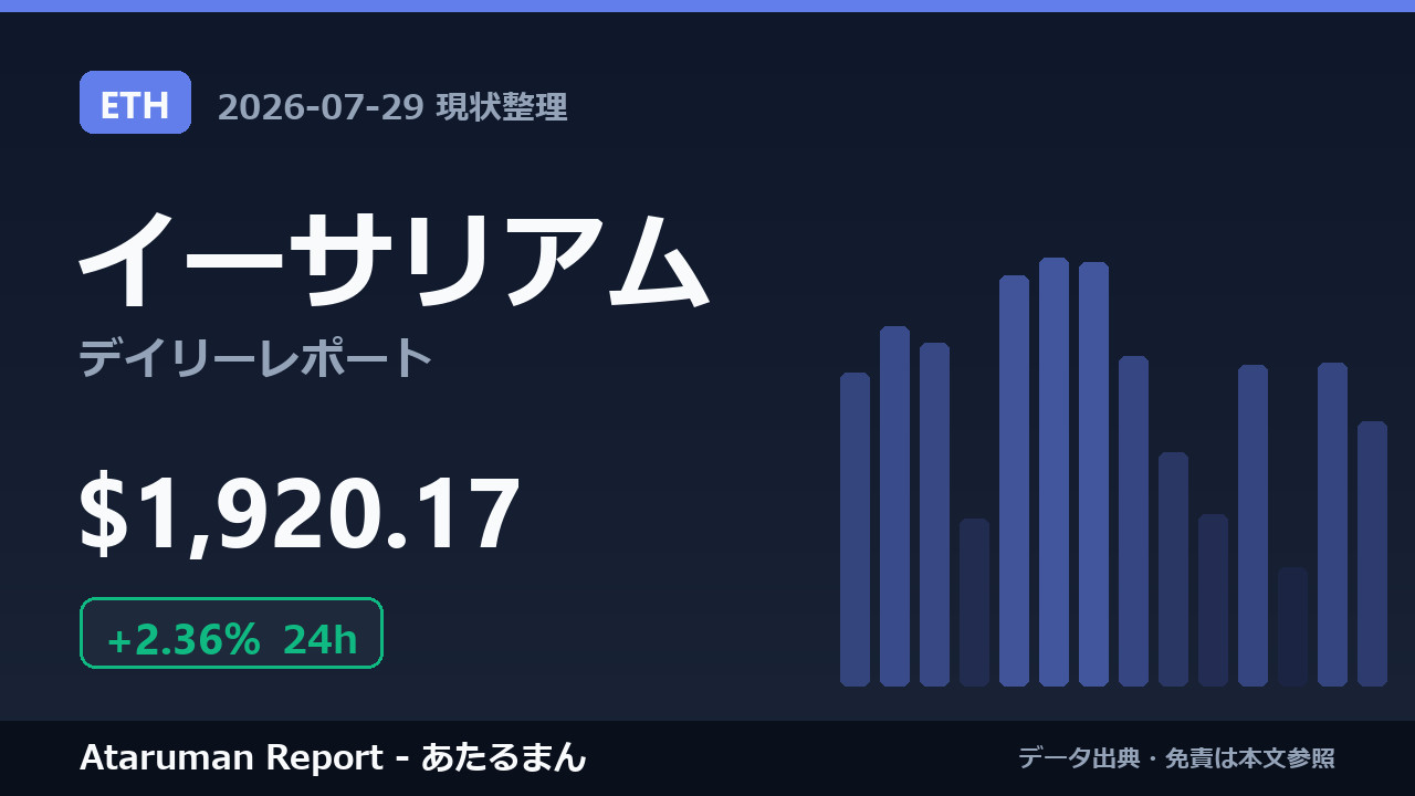 イーサリアム 7/29 現状整理