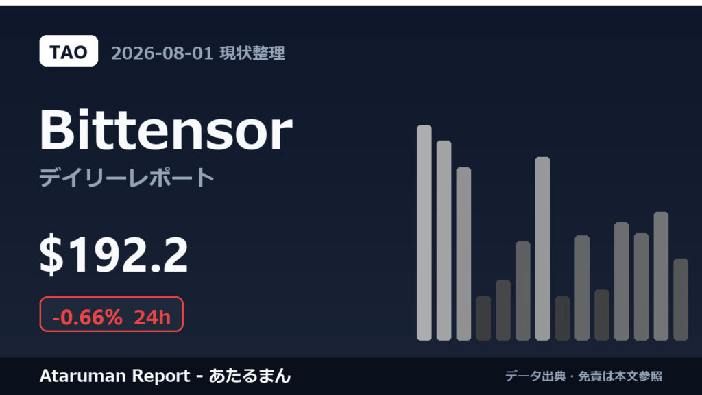 Bittensor 8/1 現状整理