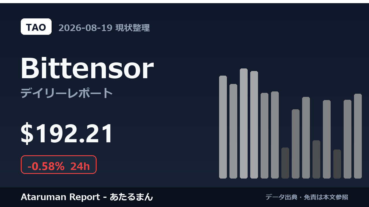 Bittensor 8/19 現状整理