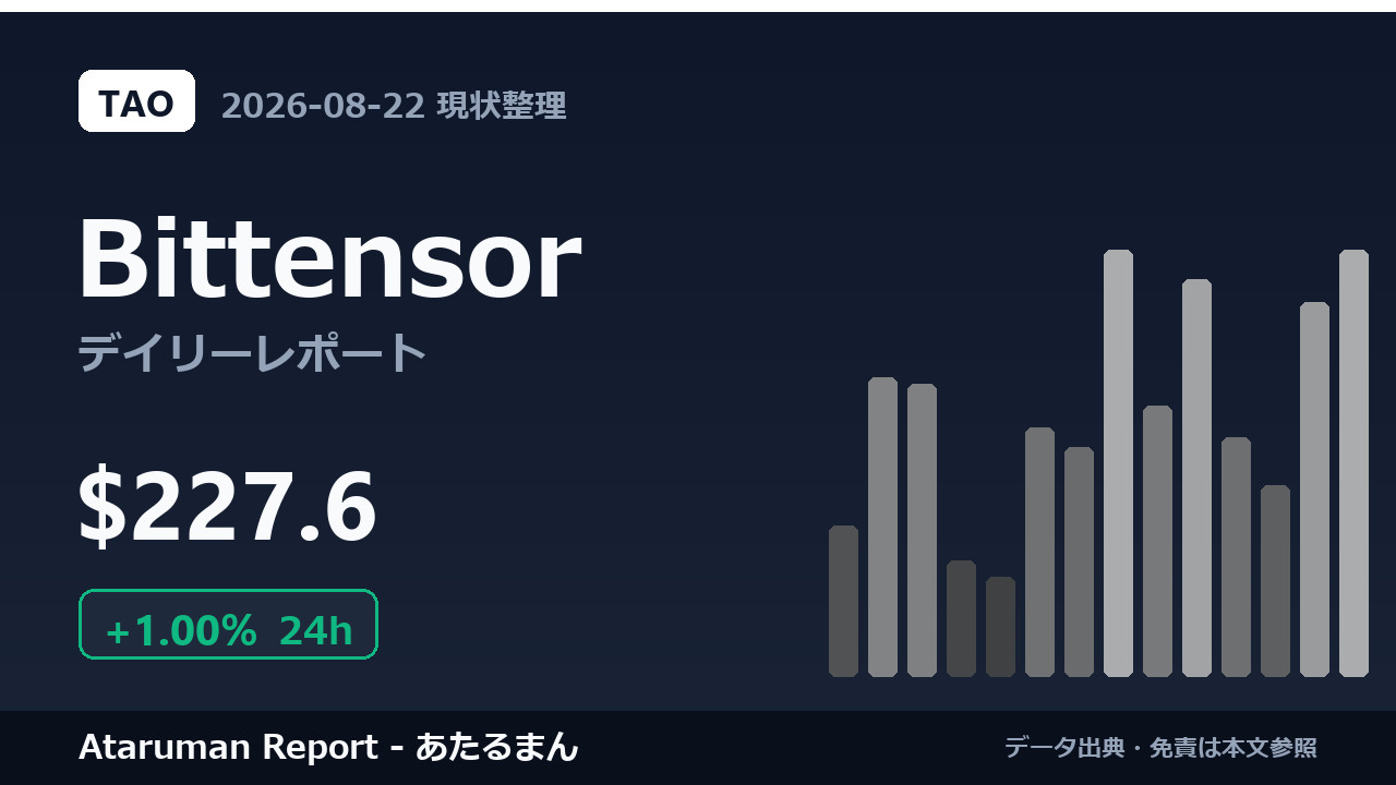 Bittensor 8/22 現状整理
