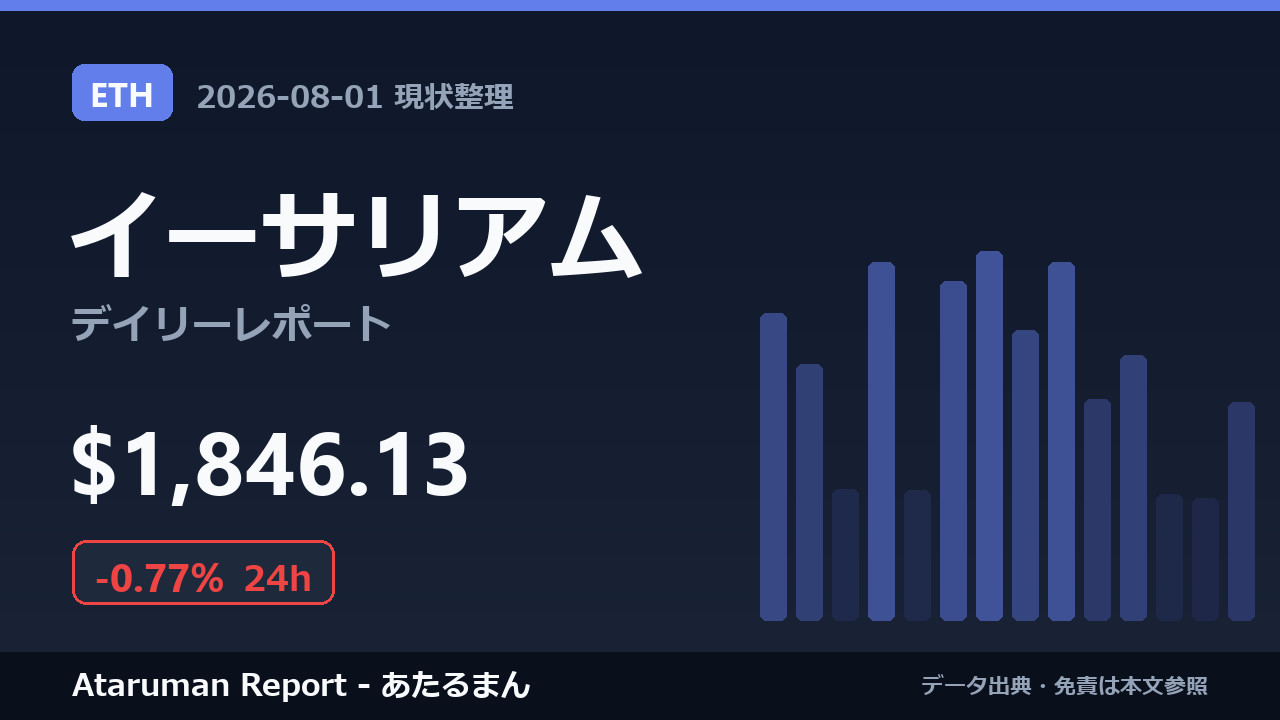 イーサリアム 8/1 現状整理