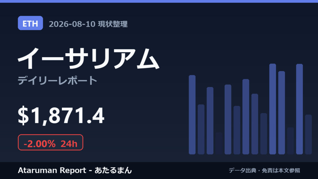 イーサリアム 8/10 現状整理