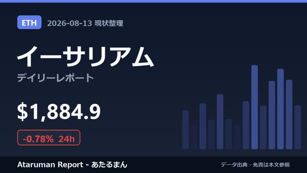 イーサリアム 8/13 現状整理