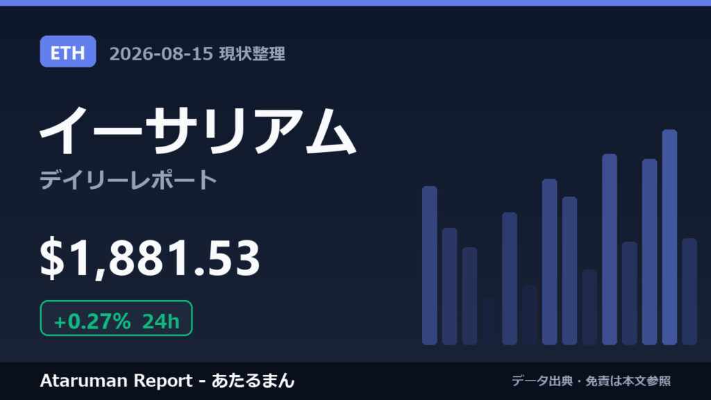 イーサリアム 8/15 現状整理