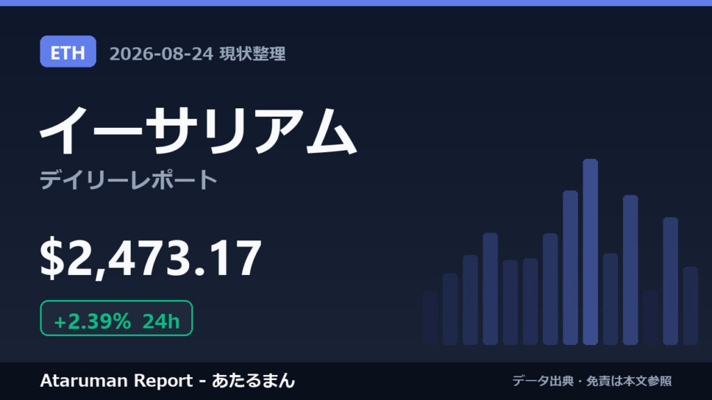 イーサリアム 8/24 現状整理
