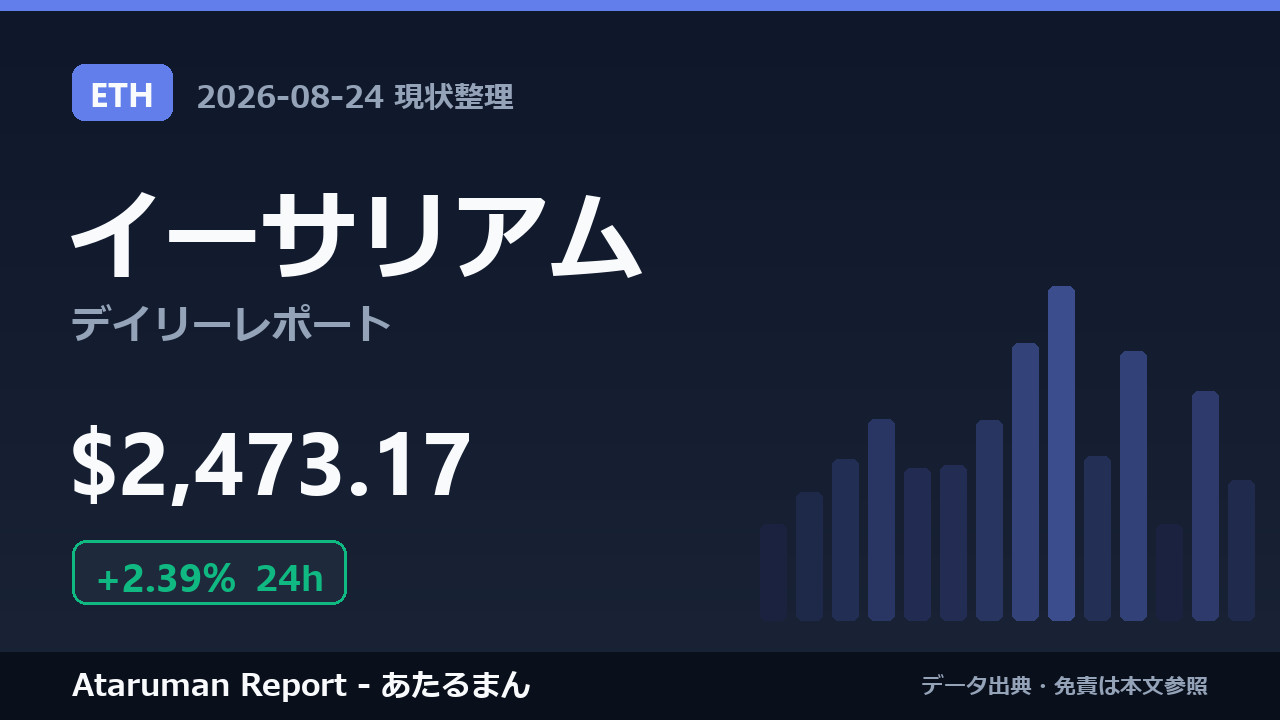 イーサリアム 8/24 現状整理