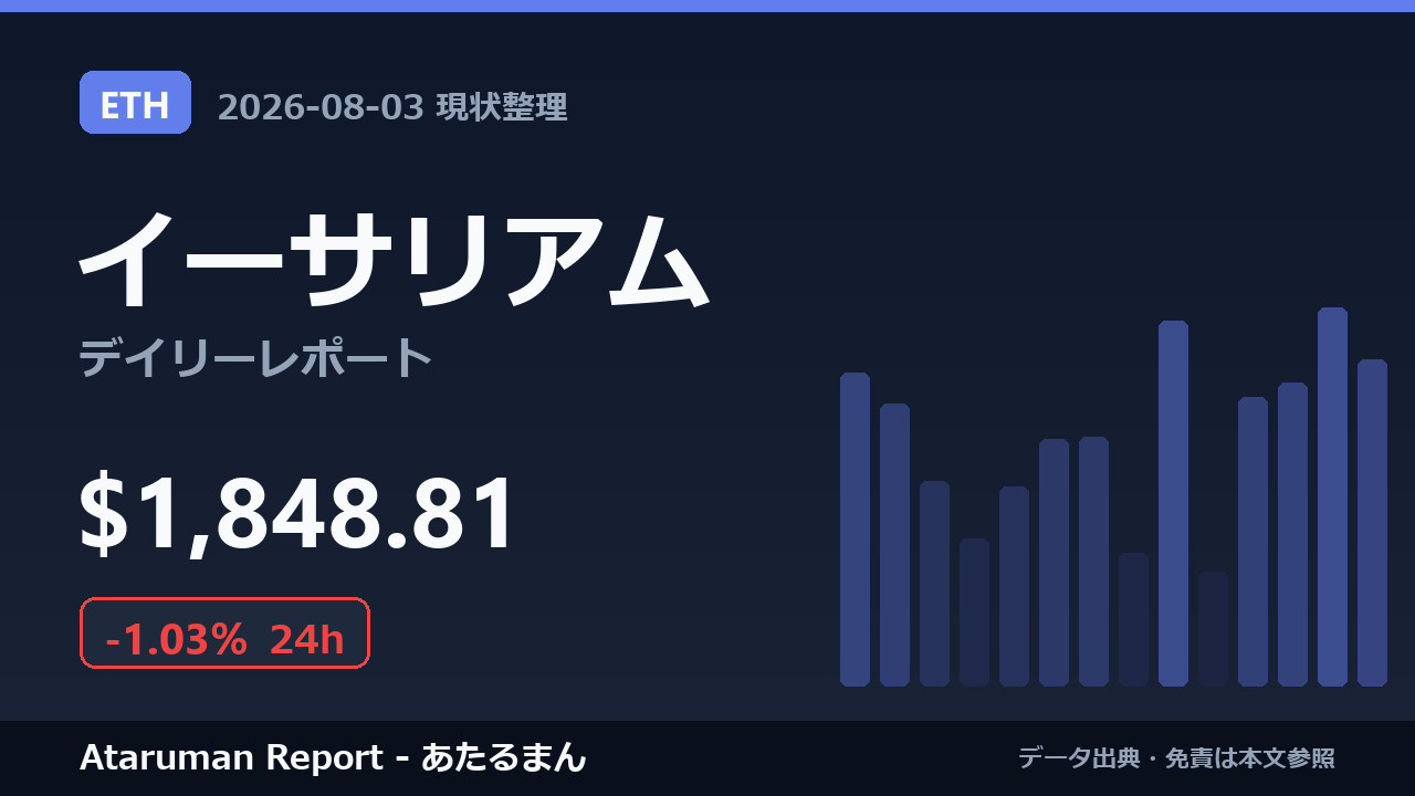 イーサリアム 8/3 現状整理