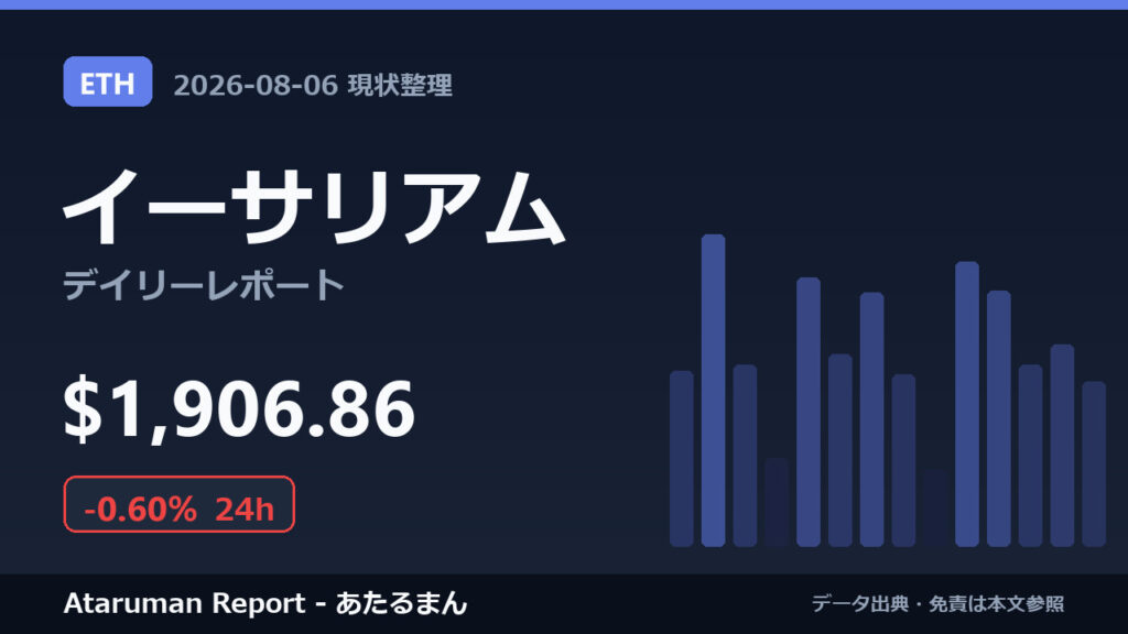 イーサリアム 8/6 現状整理