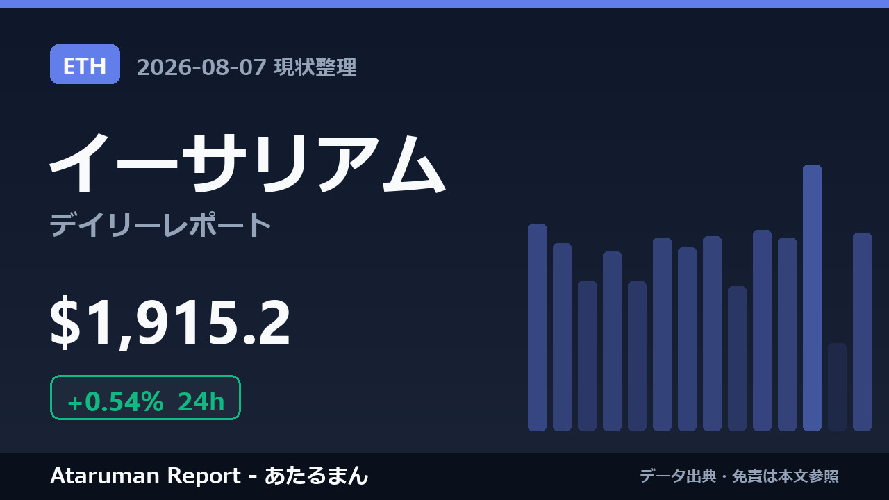 イーサリアム 8/7 現状整理