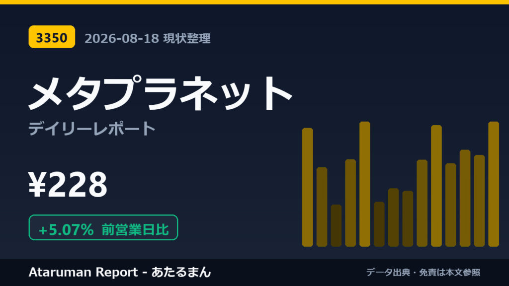 メタプラネット 8/18 現状整理