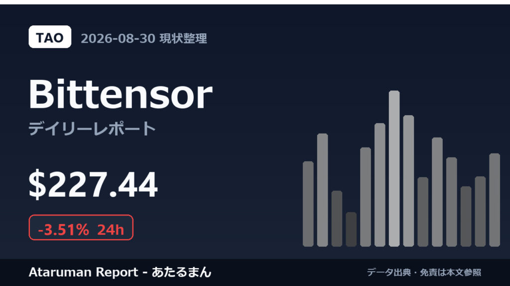 Bittensor 8/30 現状整理
