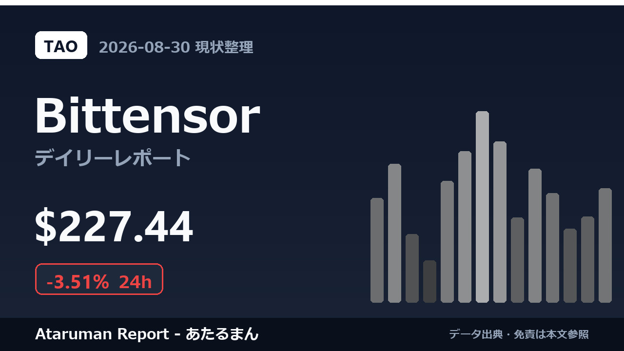 Bittensor 8/30 現状整理
