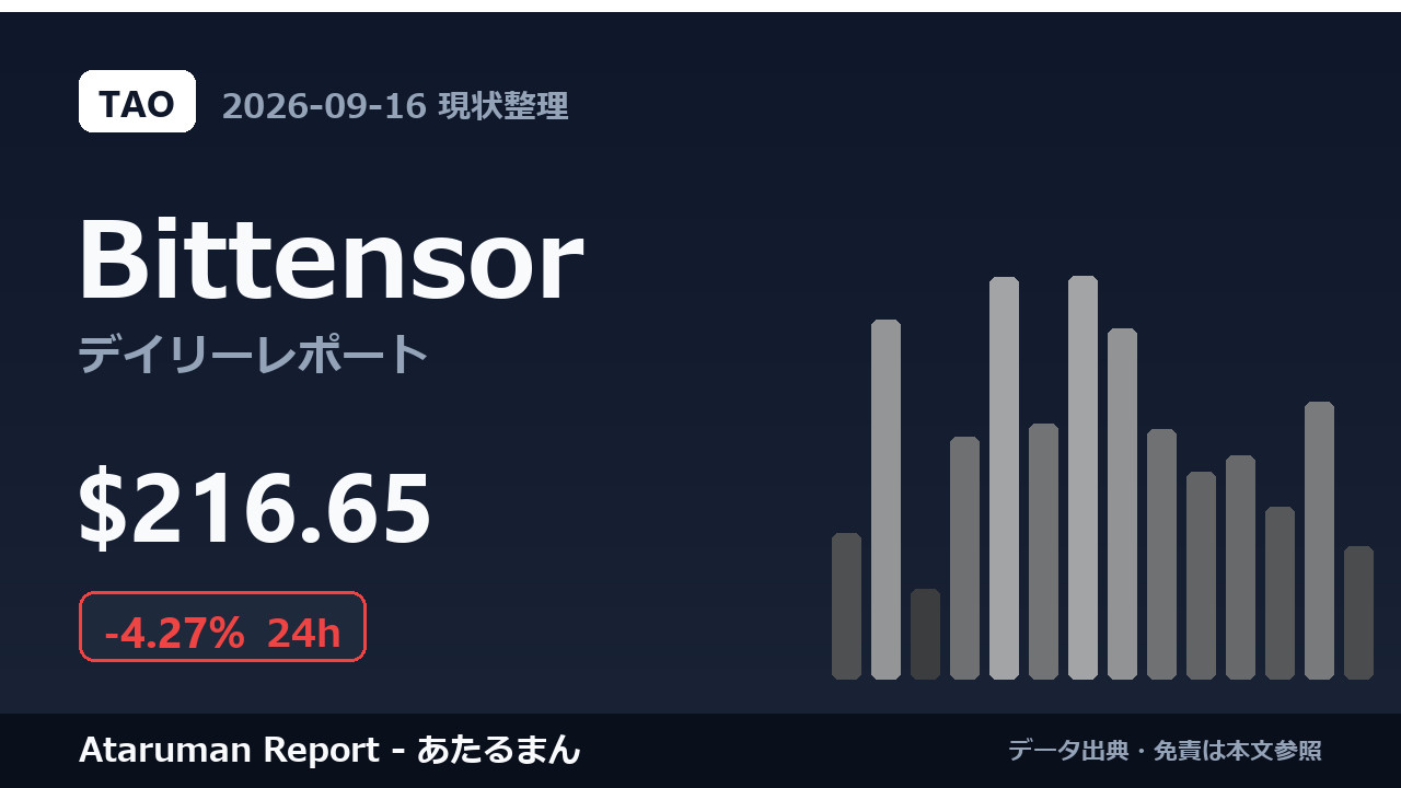 Bittensor 9/16 現状整理