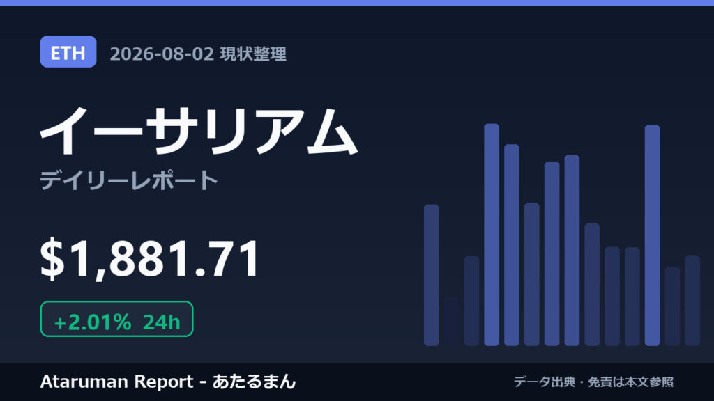 イーサリアム 8/2 現状整理