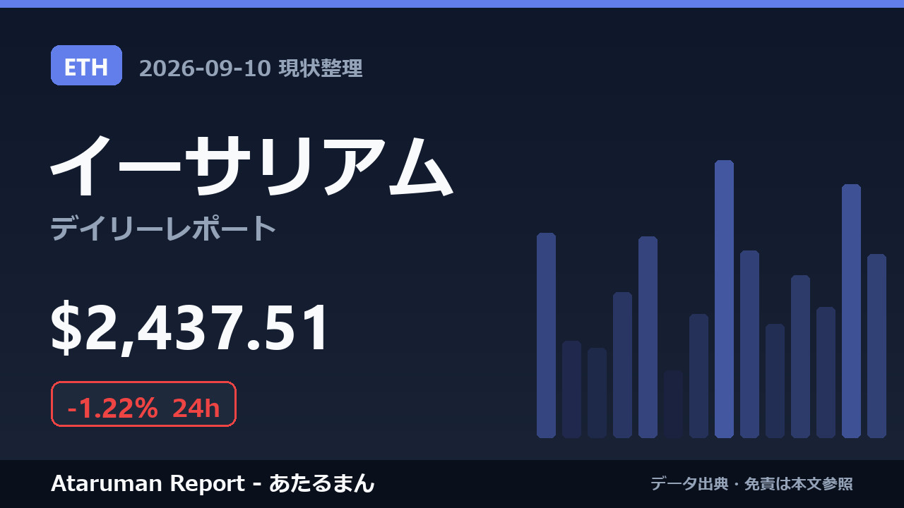 イーサリアム 9/10 現状整理