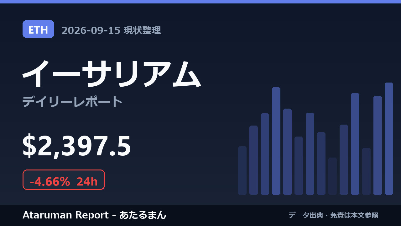 イーサリアム 9/15 現状整理