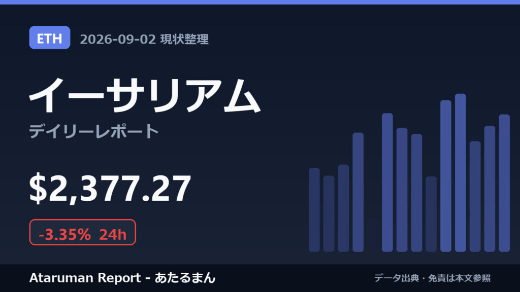 イーサリアム 9/2 現状整理