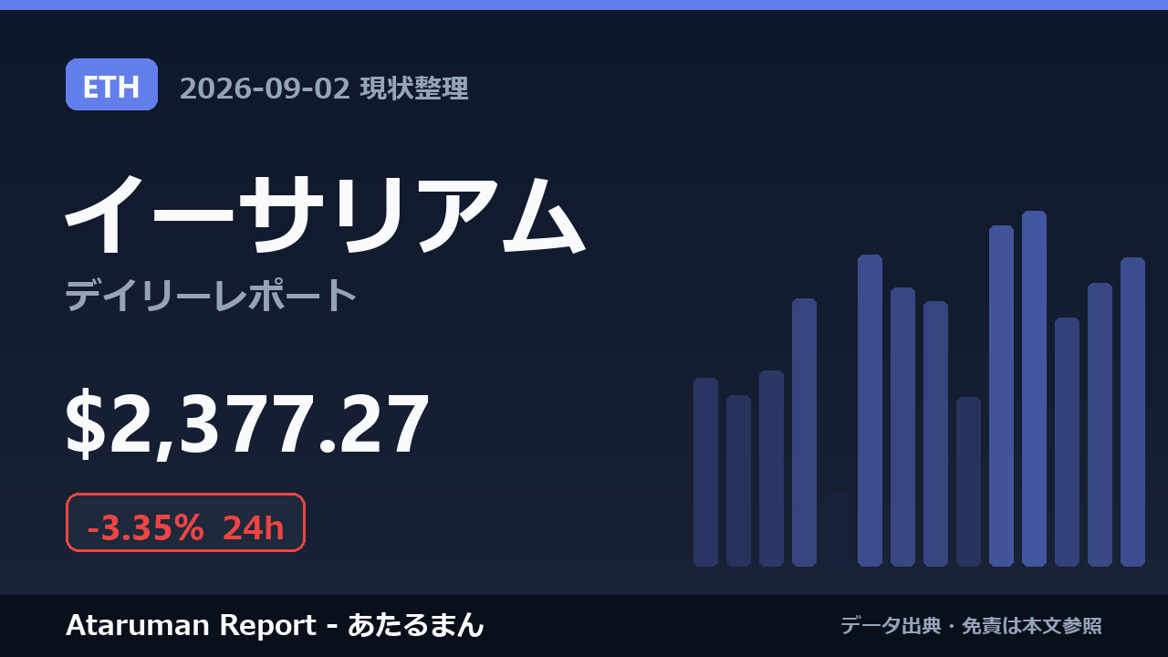 イーサリアム 9/2 現状整理