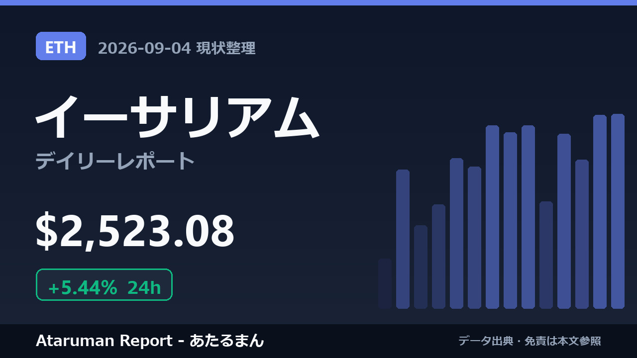 イーサリアム 9/4 現状整理