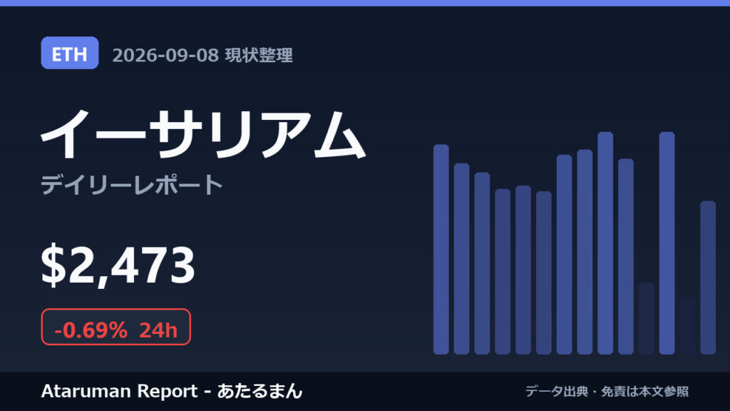 イーサリアム 9/8 現状整理