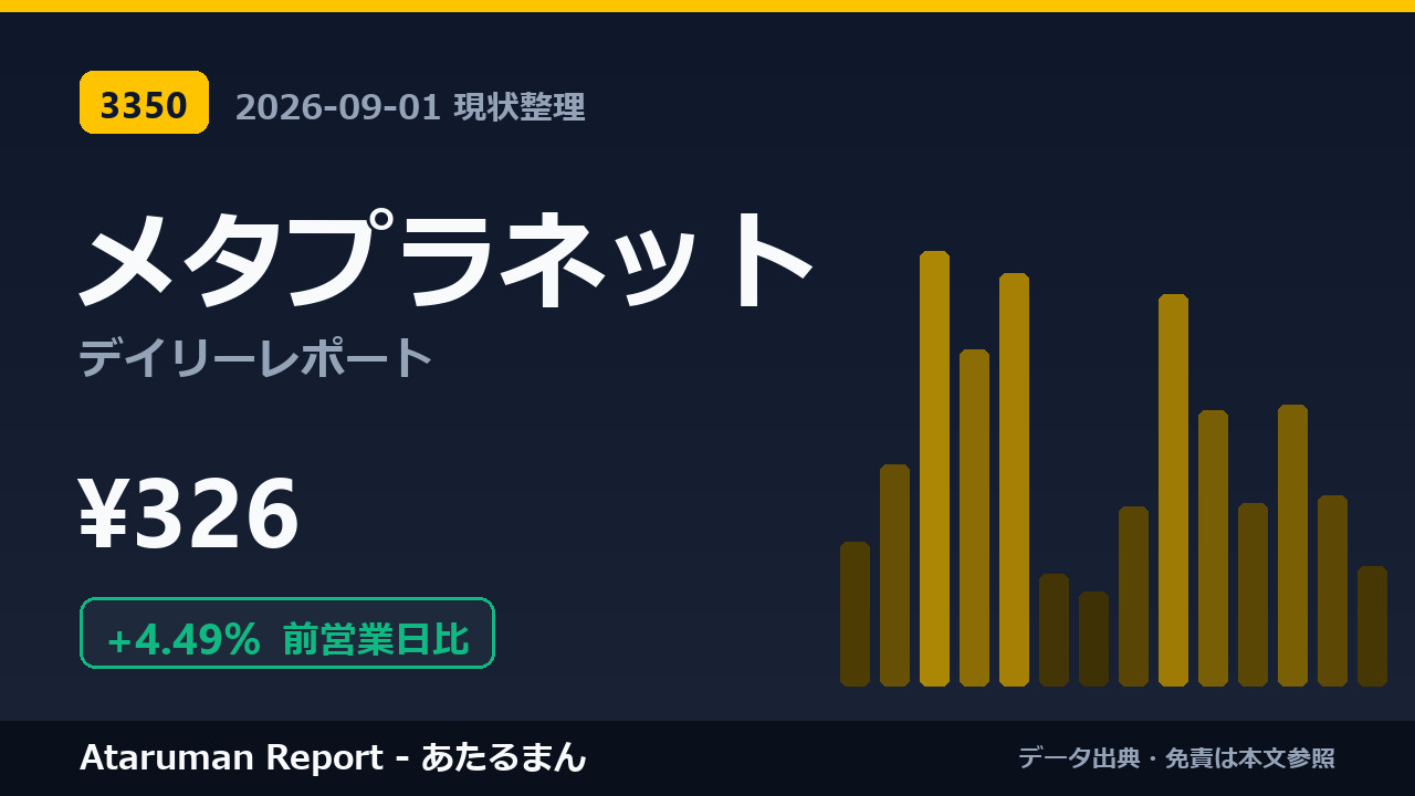 メタプラネット 9/1 現状整理