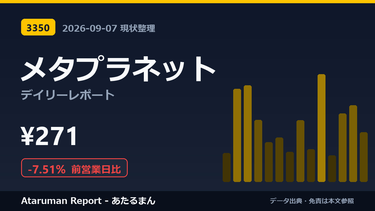 メタプラネット 9/7 現状整理