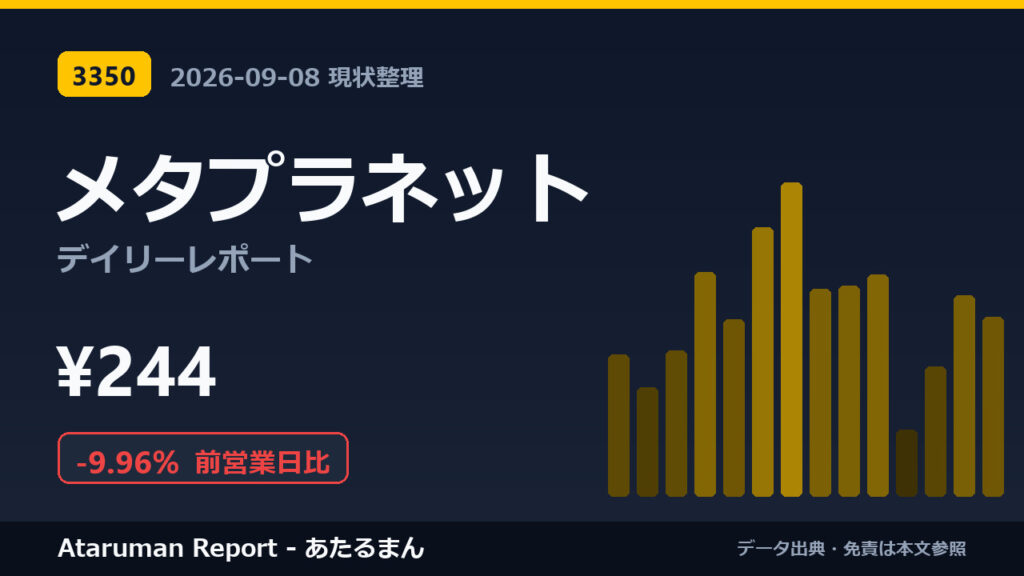 メタプラネット 9/8 現状整理